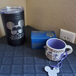 Black and Silver Goofy Tumbler with Purple Disney/Marvel Wakanda Collectible